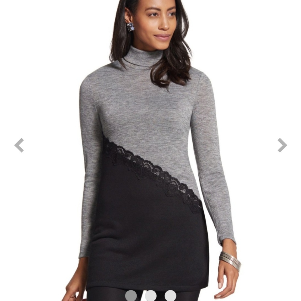 Chico's Lace-Trim Turtleneck NWT